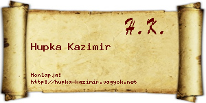 Hupka Kazimir névjegykártya